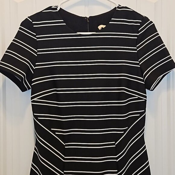 Anthropologie Hutch Eleanor Black & White Striped Shift Dress Size Small Career - Picture 3 of 13